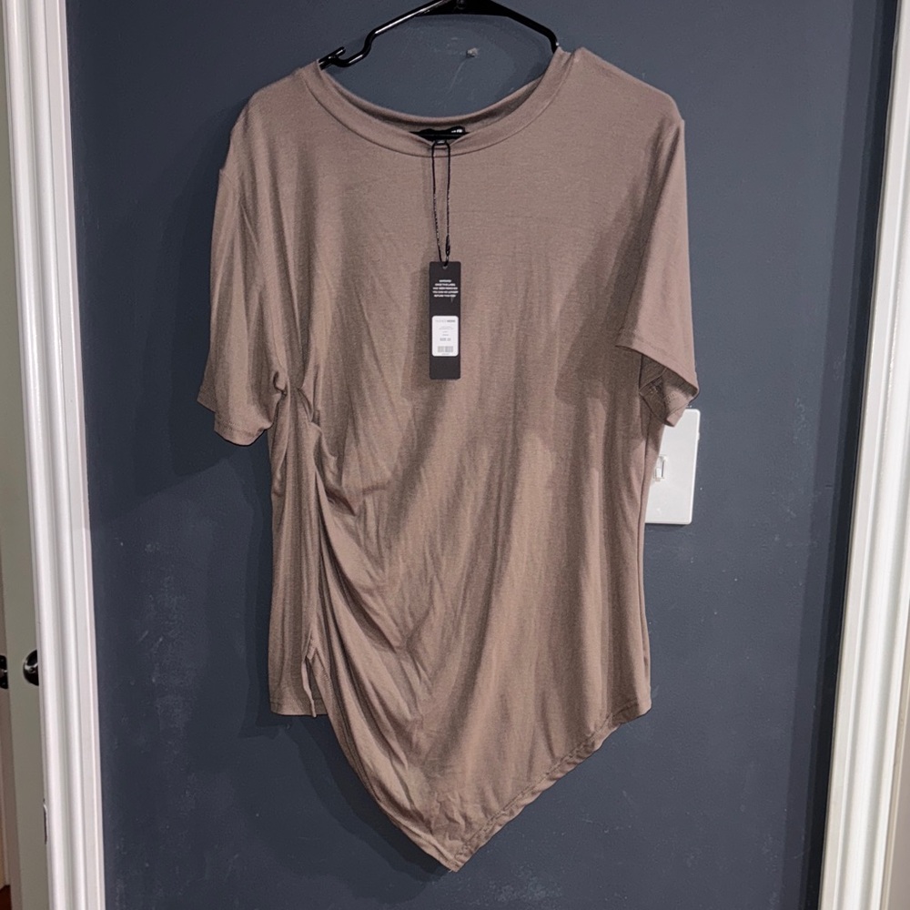 Fashion Nova Tan Short Sleeve Top
